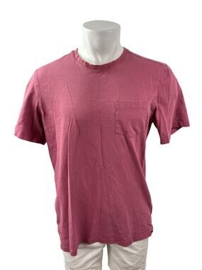 Even Tide Men's Pink Short Sleeve Crew Neck Pocket T Shirt Tee Top Size L Tall